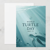 World Turtle Day Underwater Sea Turtle Art シーズンカード (正面/裏面)