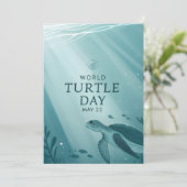 World Turtle Day Underwater Sea Turtle Art シーズンカード (スタンド正面)