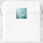 World Turtle Day Underwater Sea Turtle Art スクエアシール (バッグ)