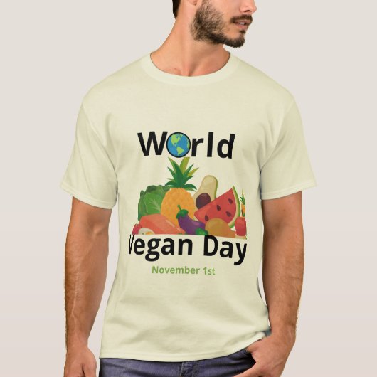 World Vegan Day T-Shirt Design Tシャツ (正面)