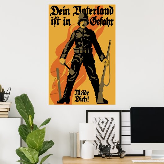 World War 1 German Recruitment Poster ポスター (ホームオフィス)