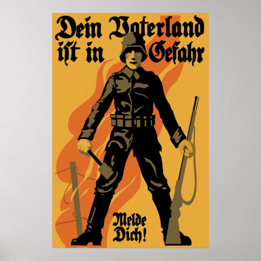 World War 1 German Recruitment Poster ポスター (正面)