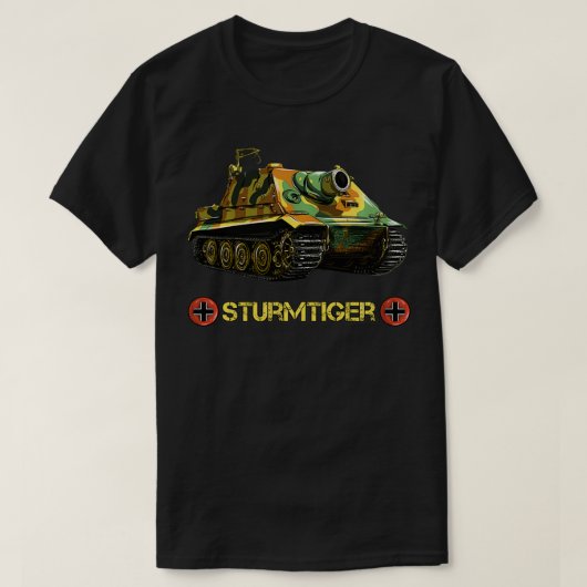 World War 2ドイツ戦車Sturmtiger記念品gif Tシャツ (デザイン正面)