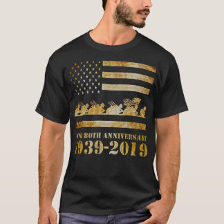 World War 2 II 80th Anniversary退役軍人D Day Gif Tシャツ