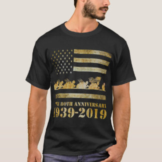 World War 2 II 80th Anniversary退役軍人D Day Gif Tシャツ
