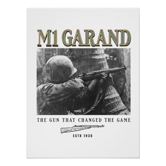 World War 2 Weapon M1 Garand Rifle ポスター (正面)