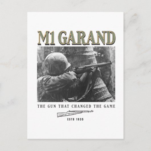 World War 2 Weapon M1 Garand Rifle ポストカード (正面)