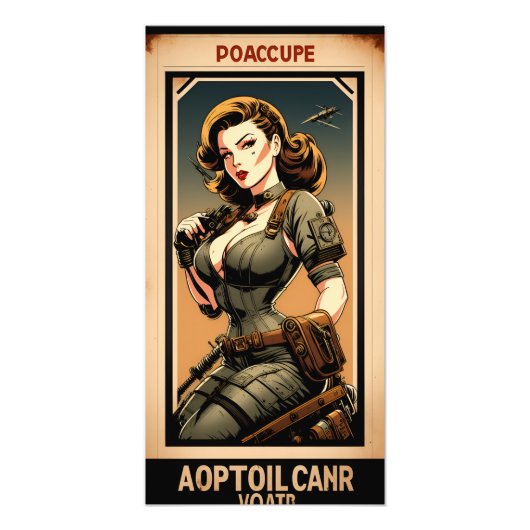 world war girl vintage style フォトプリント            (正面)