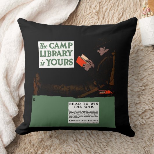 World War I Camp Library 1917軍隊 クッション (ブランケット)