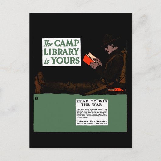 World War I Camp Library 1917軍隊 ポストカード (正面)