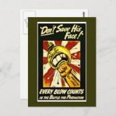 World War II -ヴィンテージ – アメリカ労働党 ポストカード (正面/裏面)