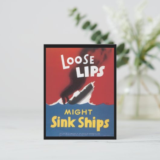 World War II Loose Lipsはがき ポストカード (スタンド正面)
