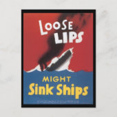 World War II Loose Lipsはがき ポストカード (正面)