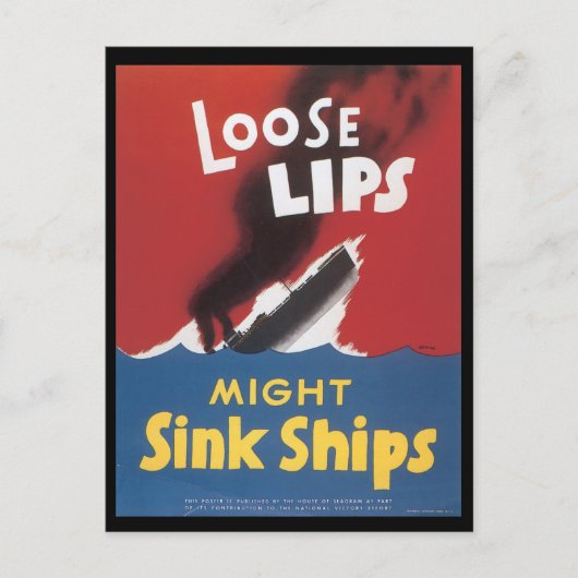 World War II Loose Lipsはがき ポストカード (正面)