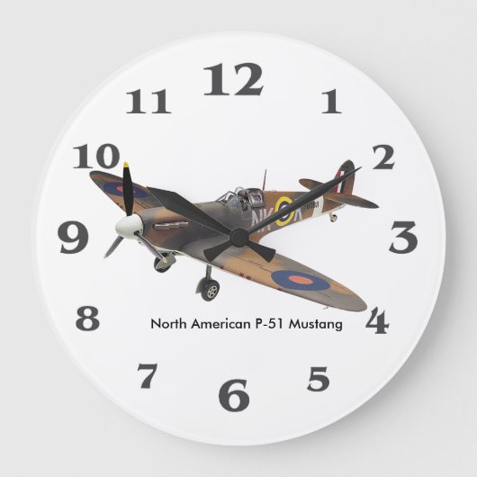 World War ll Aircraft for Round (Large) Wall Clock ラージ壁時計 (正面)