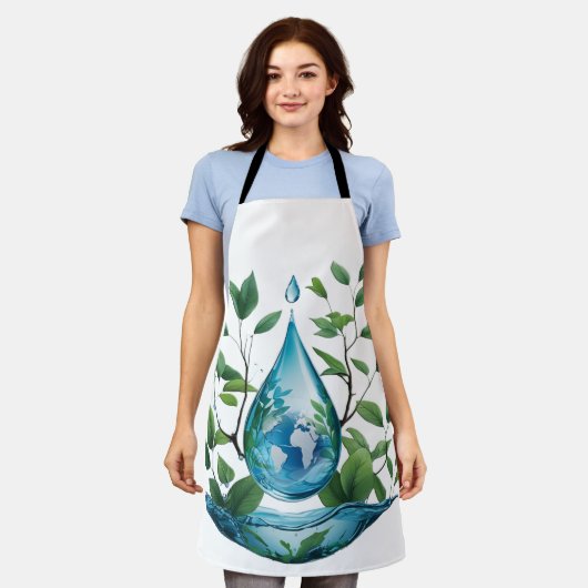 World Water Day エプロン (着用した状態)