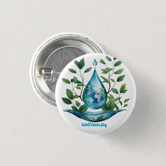 World Water Day 缶バッジ (正面&裏面)