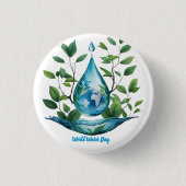 World Water Day 缶バッジ (正面)