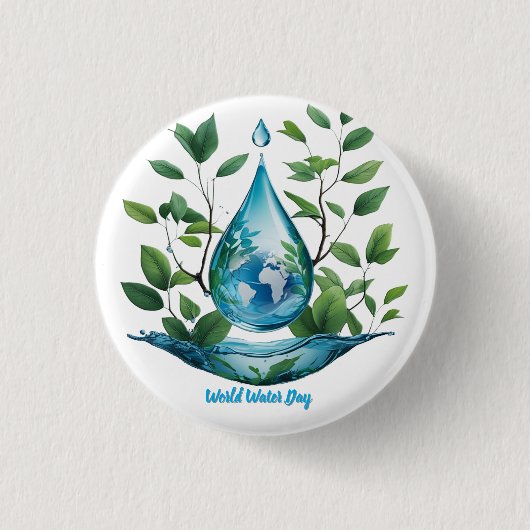World Water Day 缶バッジ (正面)