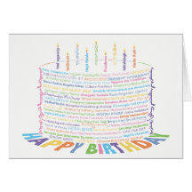 World Wordお誕生日ケーキカード – 配色2