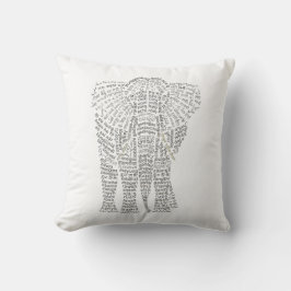 World Word Asian Elephant Pillow クッション