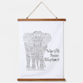 World Word Asian Elephant Tapestry 吊り下げ型タペストリー