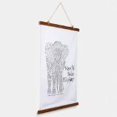 World Word Asian Elephant Tapestry 吊り下げ型タペストリー (傾斜あり)