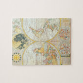 WorldDouble半球の世界の旧式な地図 ジグソーパズル (横)