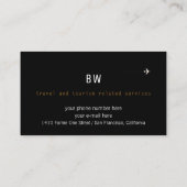 worldmap付きの旅行代理店ブラック名刺 名刺 (裏面)