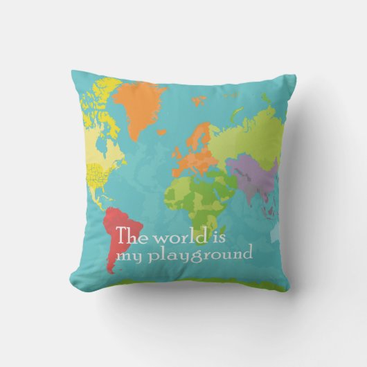 WorldMap_PillowCase クッション (正面)