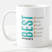 Worlds 最高の祖母のカスタマイズ可能チェックリスト コーヒーマグカップ