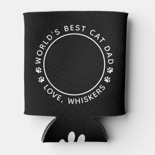 World's 最高の Catパパおもしろいパーソナライズされたペット 缶クーラー (正面)