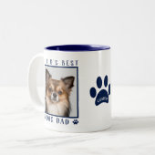 World's 最高の Dogパパ写真名Paw Prints Navy ツートーンマグカップ (正面左)