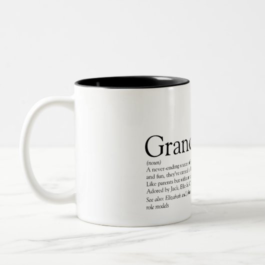 Worlds 最高の Ever祖父母の定義 ツートーンマグカップ (左)