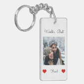 World's 最高の Friend Iハート写真文字テンプレート キーホルダー (正面左)