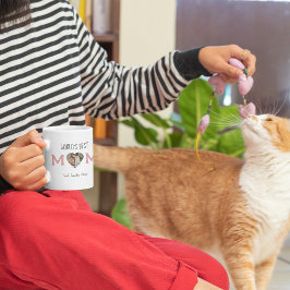 World's 最高の Mom -ハート写真とカスタム文字ギフト コーヒーマグカップ