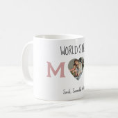 World's 最高の Mom -ハート写真とカスタム文字ギフト コーヒーマグカップ (正面左)