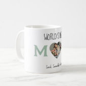 World's 最高の Mom -ハート写真とカスタム文字ギフト コーヒーマグカップ (正面左)
