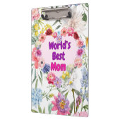 World's 最高の Mom – 愛のフローラクリップボード クリップボード (左)