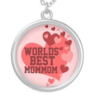 Worlds 最高の MomMom （または任意の名前） シルバープレートネックレス