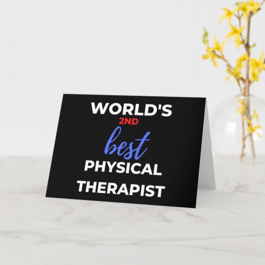 World's 2nd Best Physical Therapist カード (黄色い花)