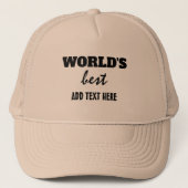 WORLD'S BEST "ADD TEXT" キャップ (正面)