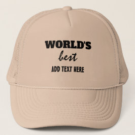 WORLD'S BEST "ADD TEXT" キャップ