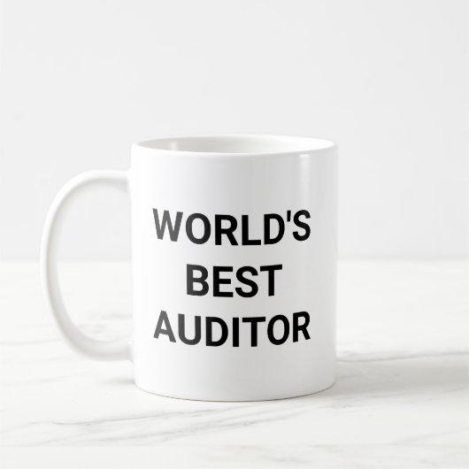 Worlds Best Auditor Funny Career Coworker Gift コーヒーマグカップ (左)