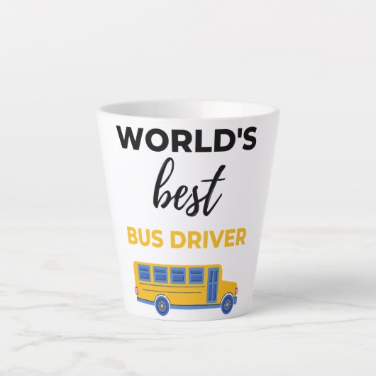 World's Best Bus Driver bl カフェラテマグ (正面)