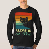 World's Best Cat Dad Cat Dad Retro Style Tシャツ (正面)