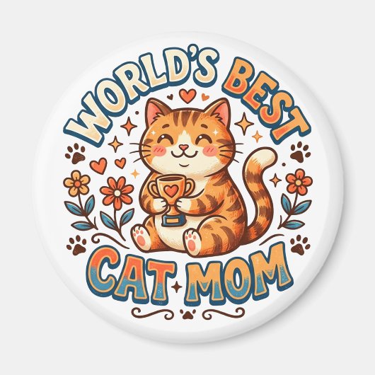 World's Best Cat Mom  マグネット (正面)
