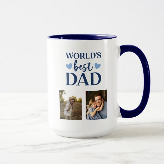 World's Best Dad 2 photo collage coffe Mug マグカップ (右)