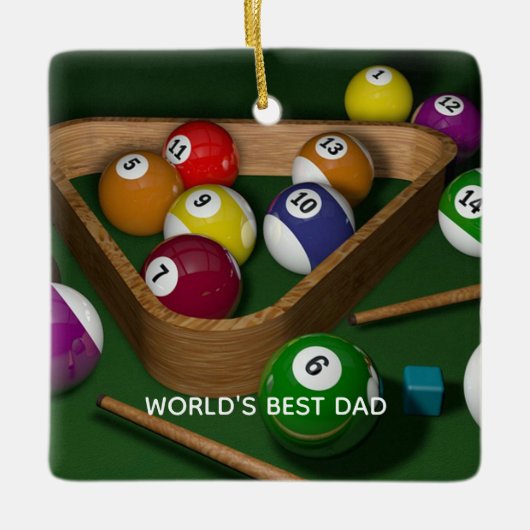 World's Best Dad, game of billiards, セラミックオーナメント (正面)