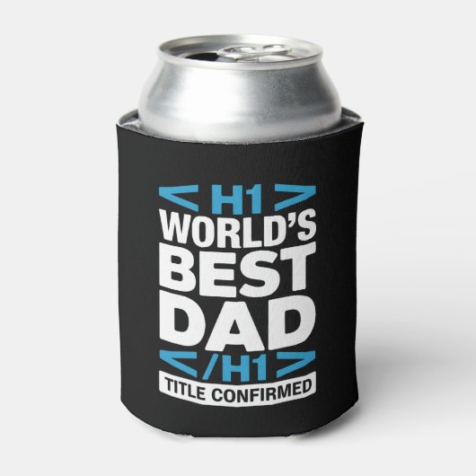 World's Best Dad H1 HTML Code Drink 缶クーラー (缶正面)